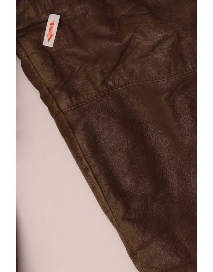 veste en cuir coupe classique homme vintage UK 40 Grand Marron