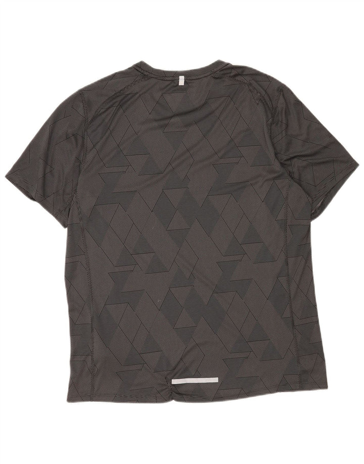 Nike Hommes Dri Fit T-Shirt Haut Large Noir Géométrique Polyester