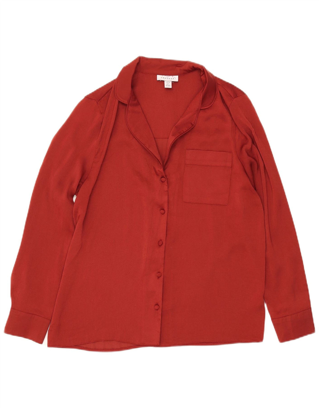 Topshop Chemise Chemisier Femme UK 10 Petit Rouge Polyester
