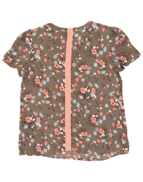 Oasis Chemisier surdimensionné pour femme UK 10 Petit Kaki Floral Polyester