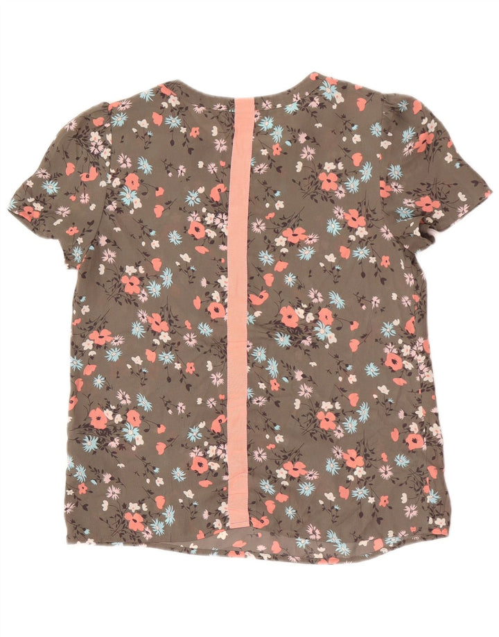 Oasis Chemisier surdimensionné pour femme UK 10 Petit Kaki Floral Polyester