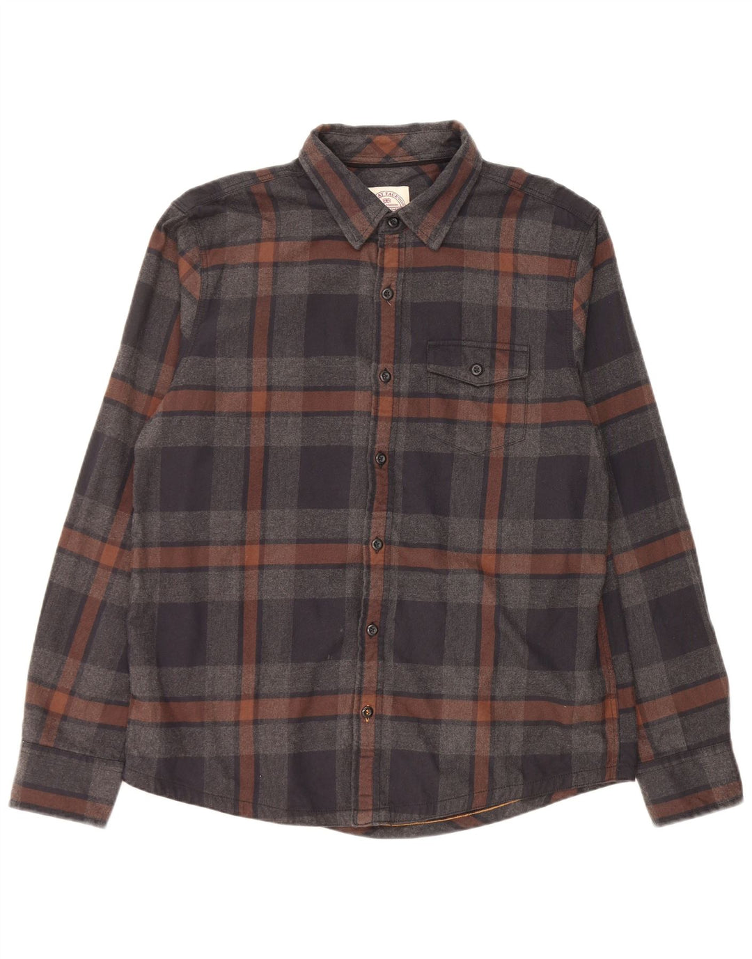 Fat Face Chemise en flanelle pour homme Grand coton à carreaux gris