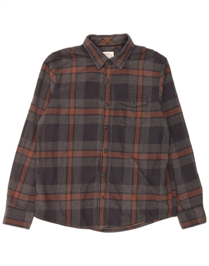Fat Face Chemise en flanelle pour homme Grand coton à carreaux gris