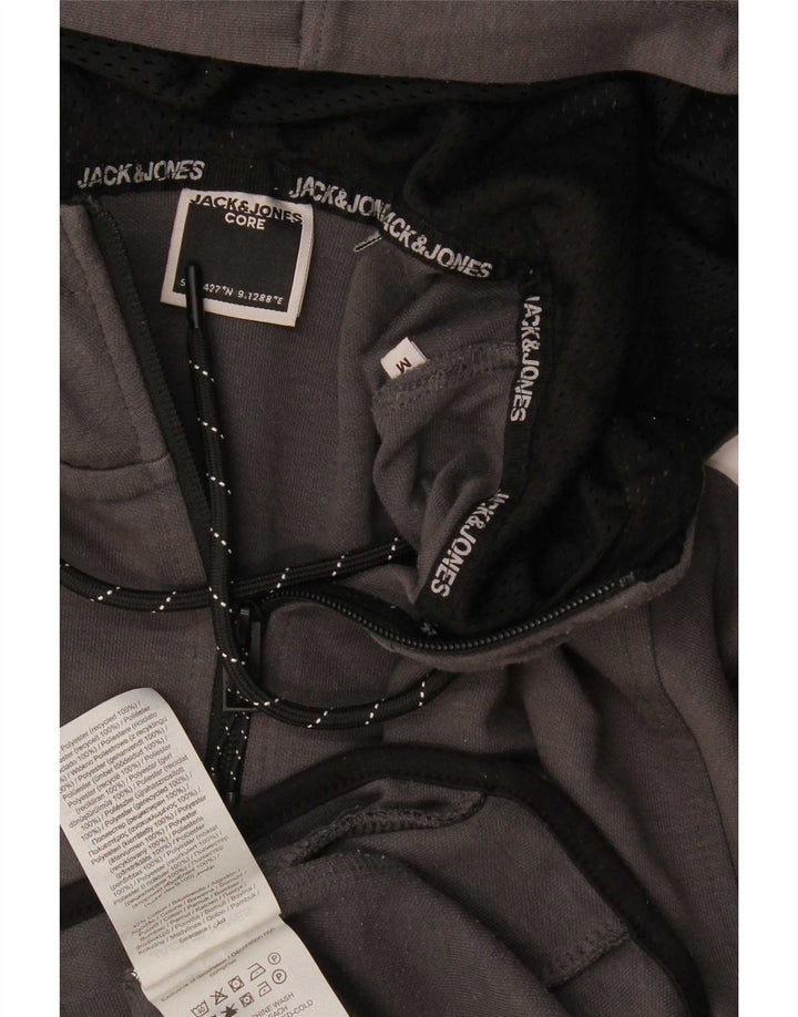Jack & Jones Pull à Capuche Zippé Homme Gris Moyen Polyester