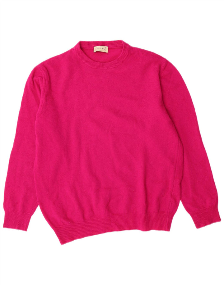 SASHA Pull à col rond pour femme UK 14 Grande laine rose
