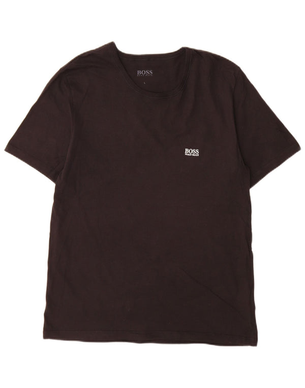 Hugo Boss Hommes T-Shirt Top Large Noir Coton