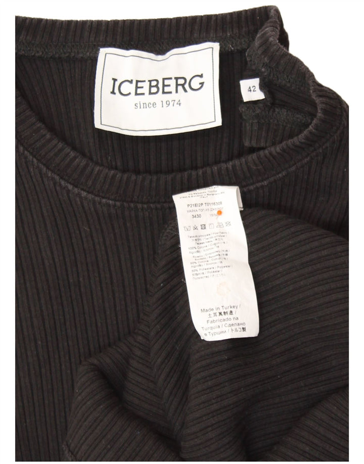ICEBERG Débardeur Femme IT 42 Coton Noir Moyen