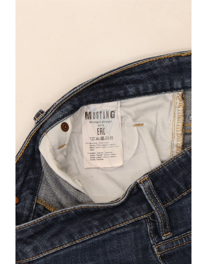 MUSTANG Jean droit homme W34 L30 bleu marine coton