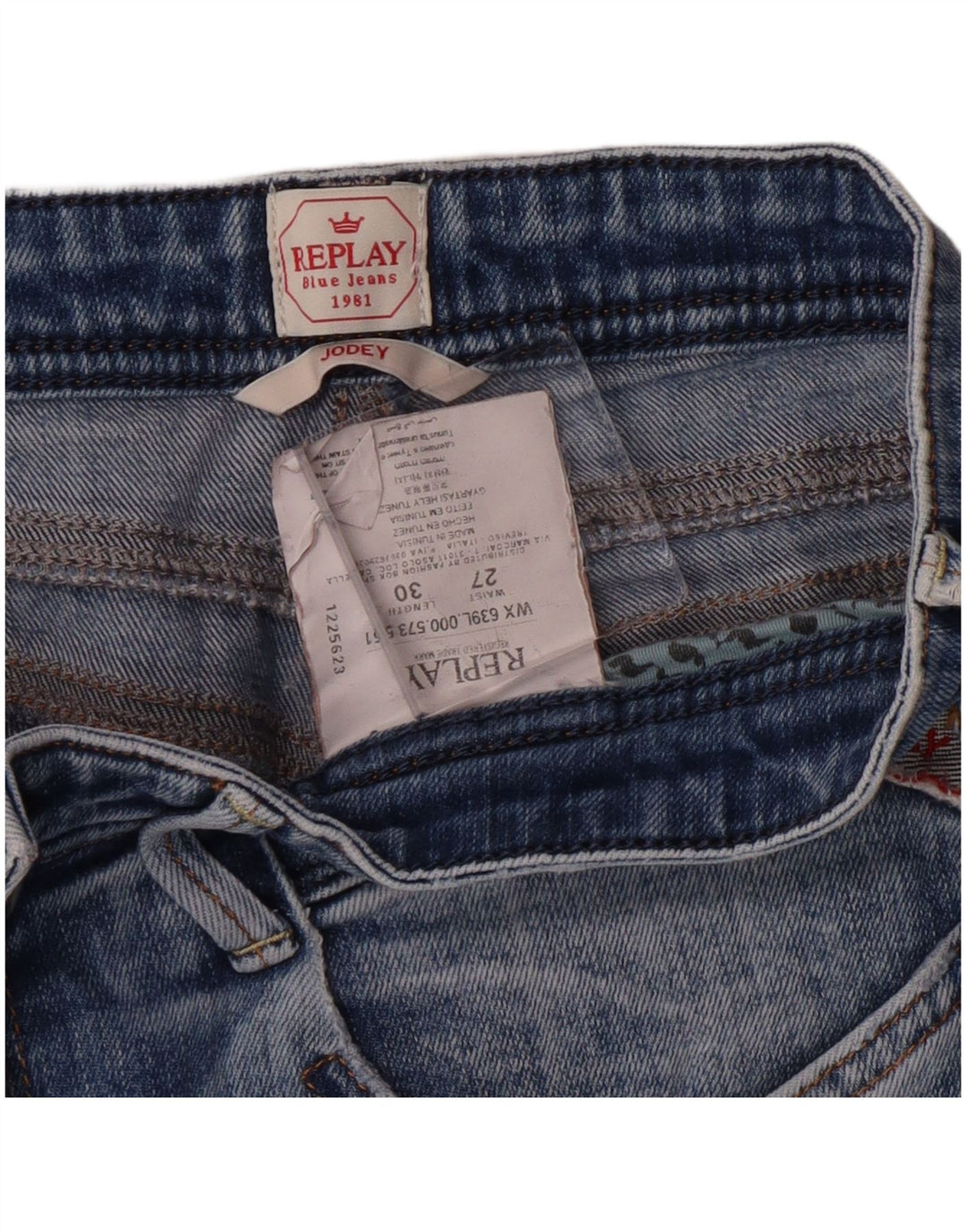 Replay Jean Slim Femme W27 L30 Bleu Coton