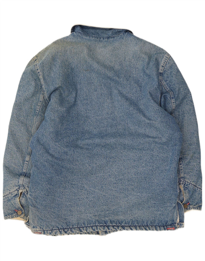 Outsider Veste en jean Sherpa pour homme UK 40 Large Bleu Coton