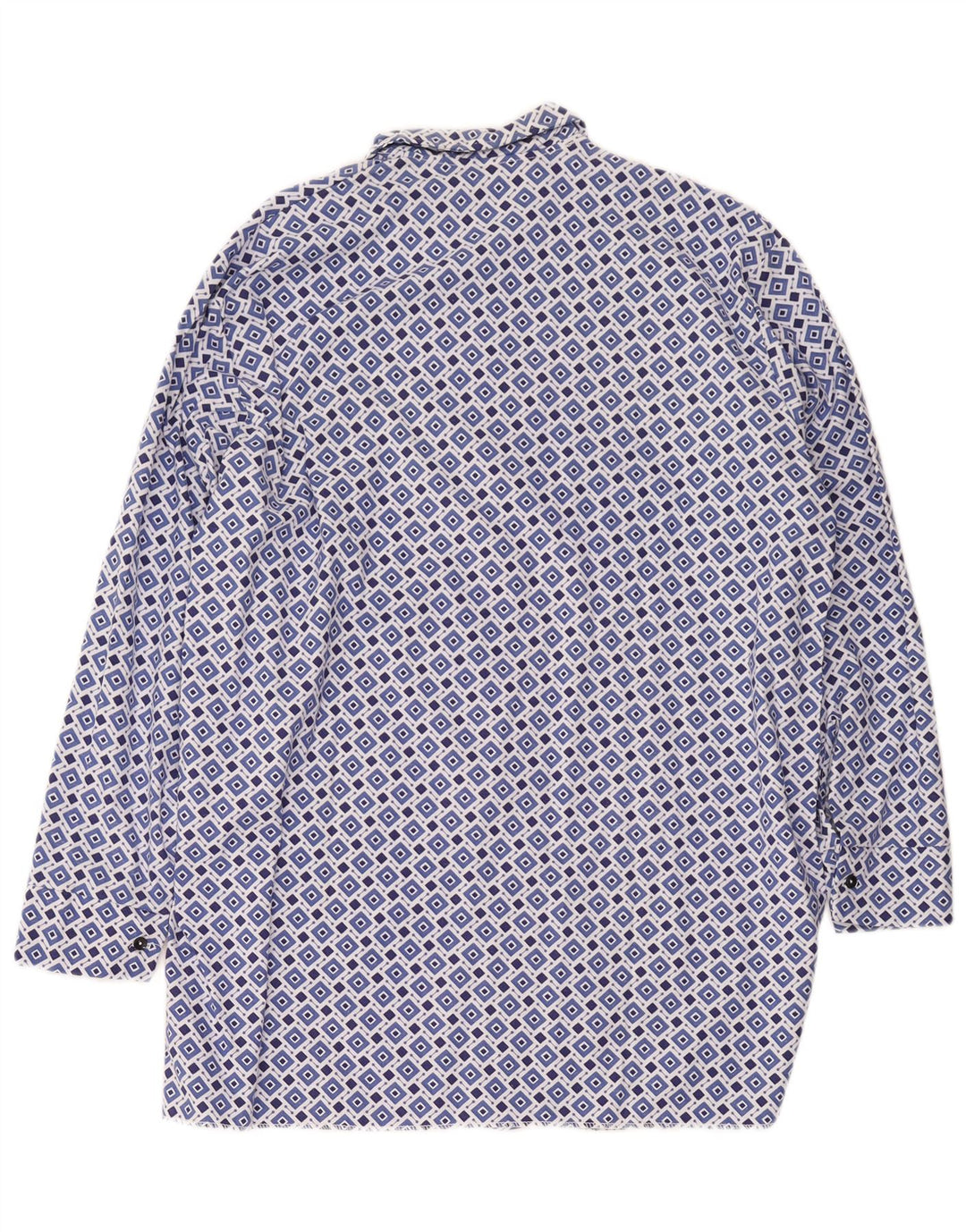 vintage Chemise Homme Taille 42 Grand Bleu Géométrique