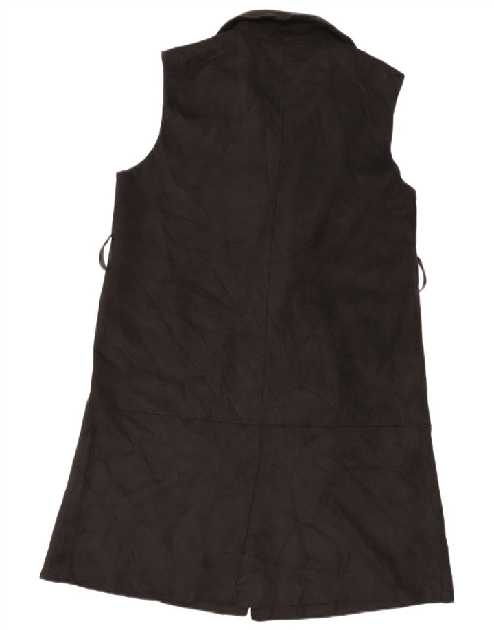 Zara Gilet long à double boutonnage pour femme UK 10 Petit Noir Polyester