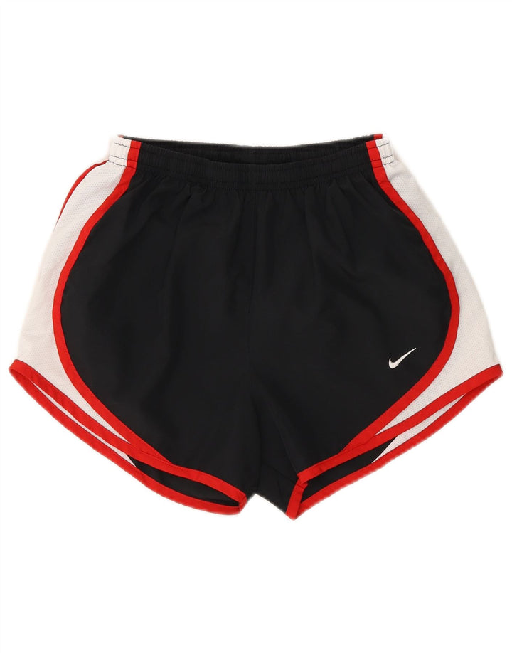 Nike Short de sport pour femme UK 4 XS Noir Colorblock Polyester