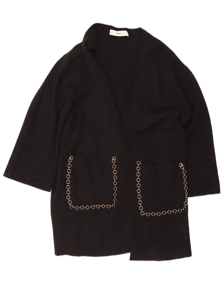 Zara Cardigan ouvert long pour femme UK 16 Large Noir
