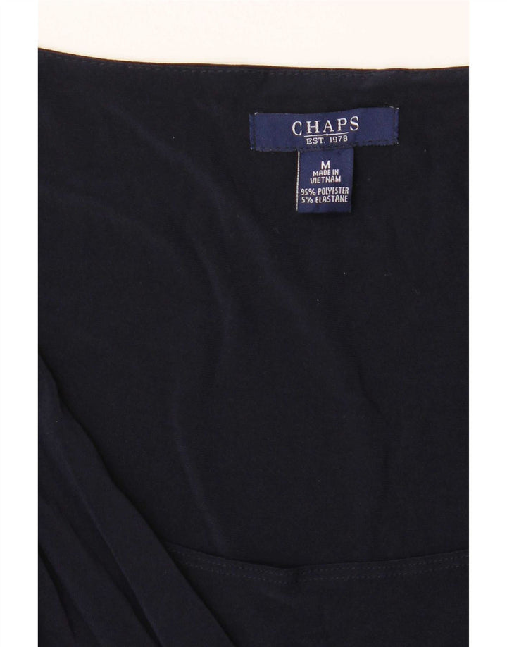 Chaps Robe trapèze à manches 3/4 pour femme UK 12 Bleu marine moyen Polyester