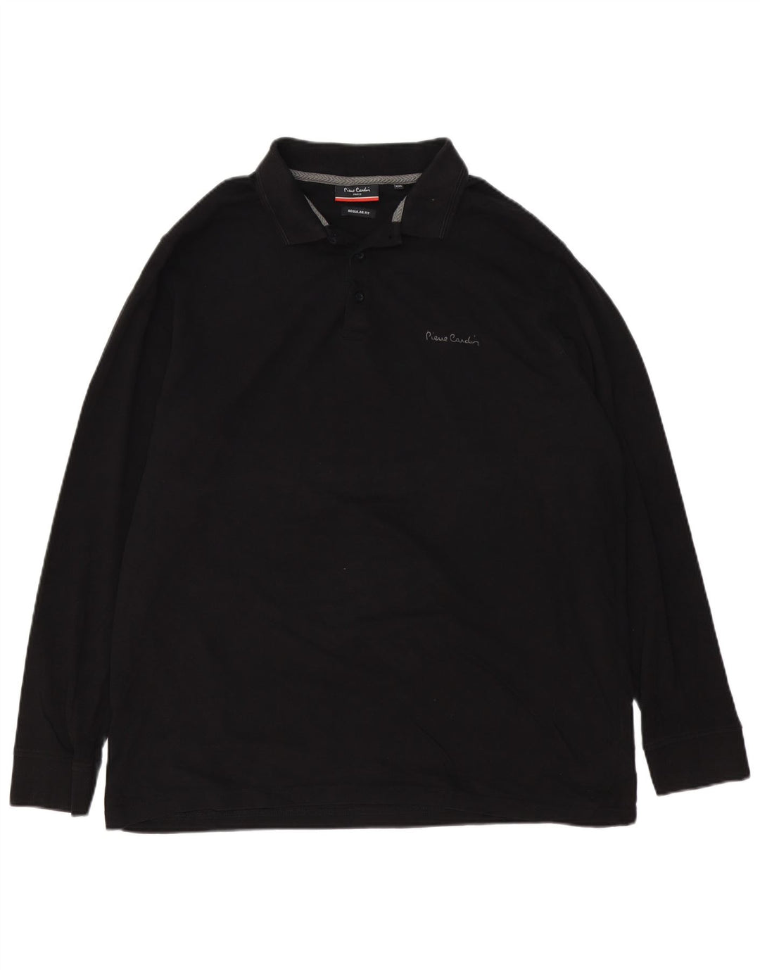 PIERRE CARDIN Polo à manches longues coupe régulière pour homme 2XL en coton noir
