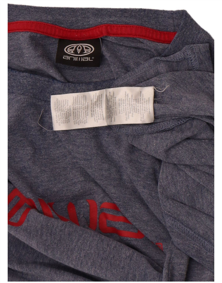 Animal Haut Graphique Homme Manches Longues XL Bleu Coton