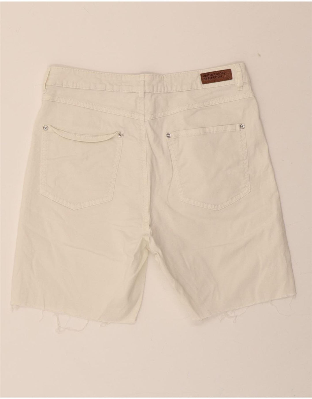 BENETTON Mens Denim Shorts W30 Medium  White Vintage Benetton and Second-Hand Benetton from Messina Hembry 