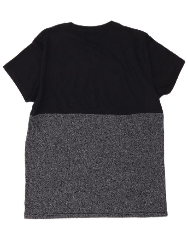 HOLLISTER Haut T-Shirt Graphique Homme Small Noir Colourblock