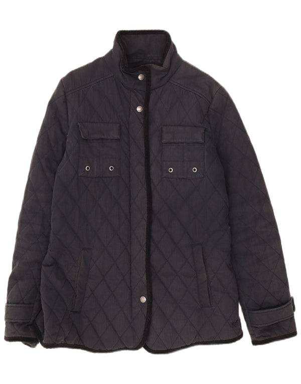 Crew Clothing Veste matelassée pour femme UK 12 Bleu marine moyen en coton