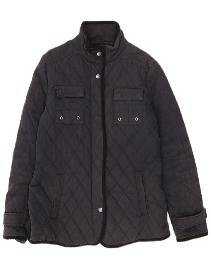 Crew Clothing Veste matelassée pour femme UK 12 Bleu marine moyen en coton
