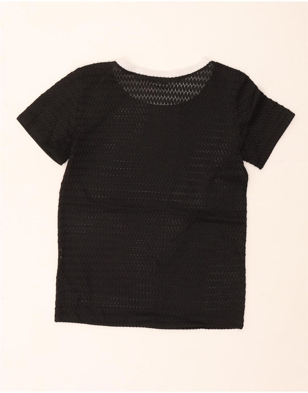 Zara Womens See Through T-Shirt Top UK 10 Petit Noir
