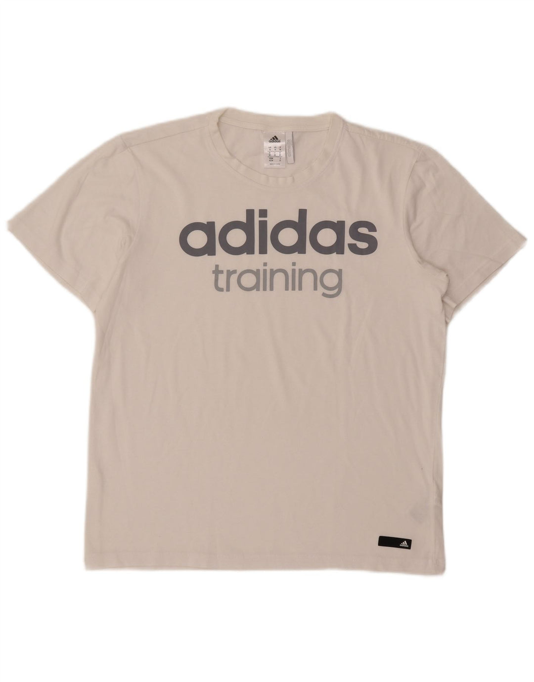 Adidas Hommes Climalite Graphic T-Shirt Top Blanc Moyen Coton