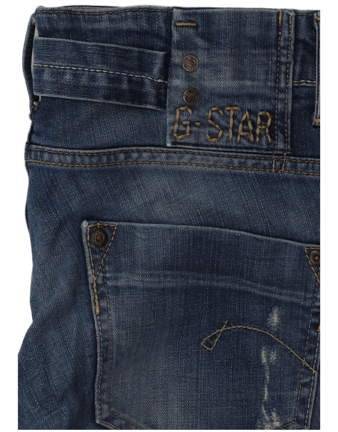G-STAR Femme Jean Droit Effet Déchiré W29 L30 Bleu