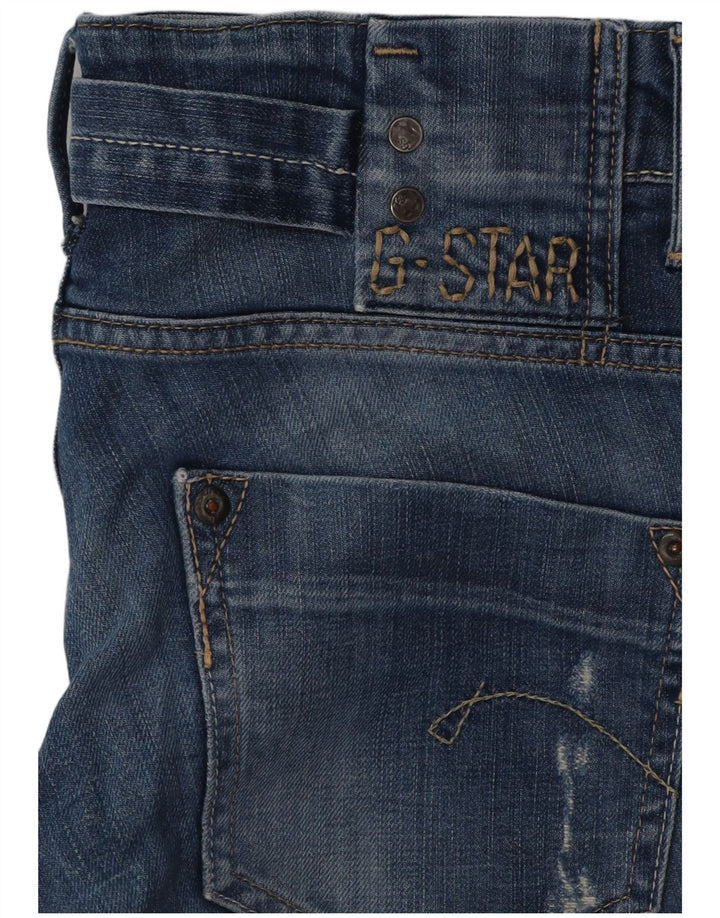 G-STAR Femme Jean Droit Effet Déchiré W29 L30 Bleu