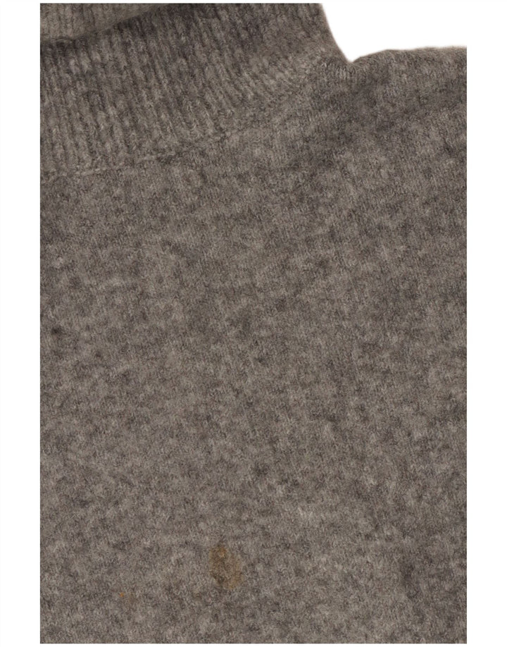 Zara Pull surdimensionné à col roulé pour femme UK 10 Petit Acrylique Gris