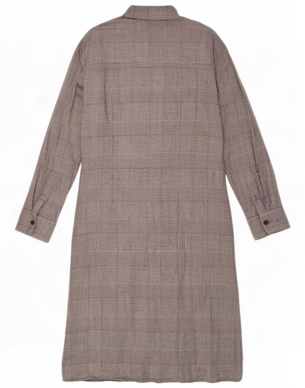 Zara Robe chemise pull pour femme UK 42 Gris moyen à carreaux