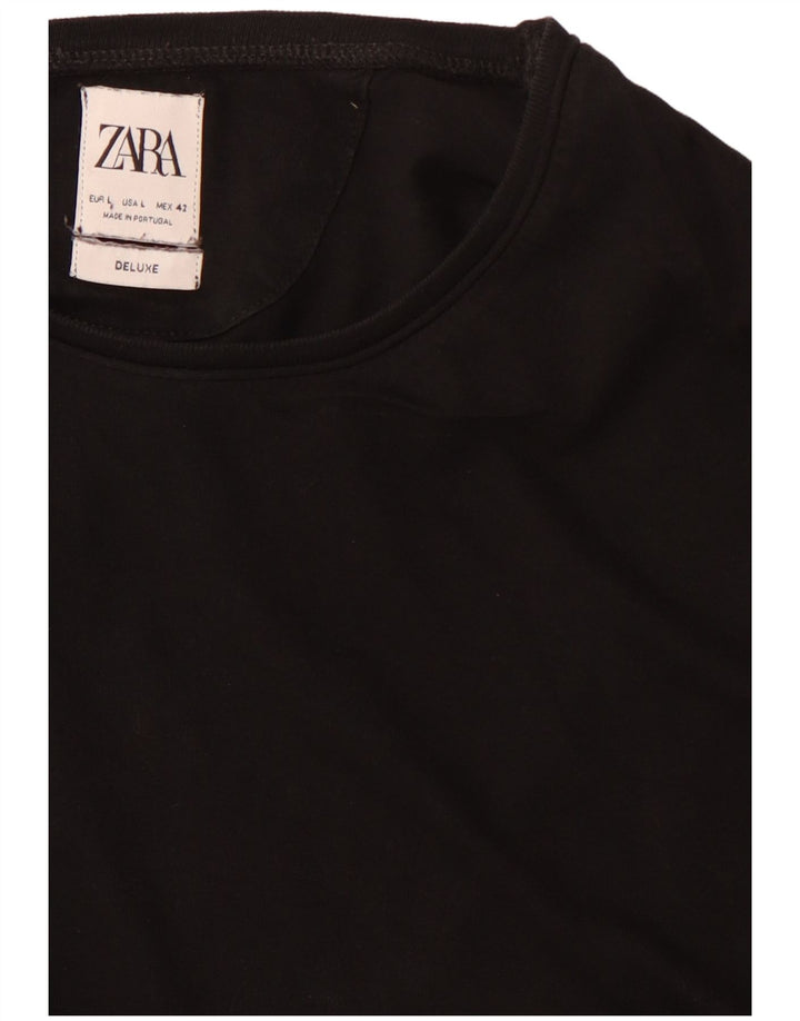Zara T-Shirt Homme Haut Large Noir