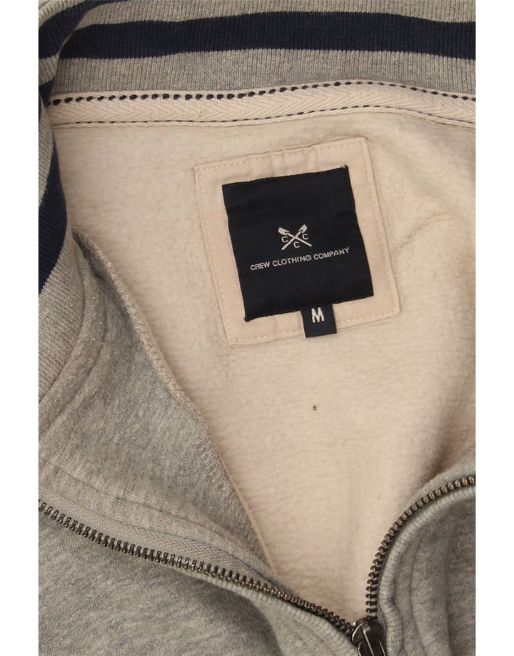 Crew Clothing Sweat-shirt à col zippé pour homme en coton gris moyen