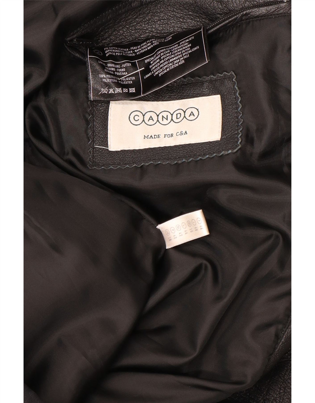 Canda Veste en cuir pour femme UK 16 Grand cuir noir