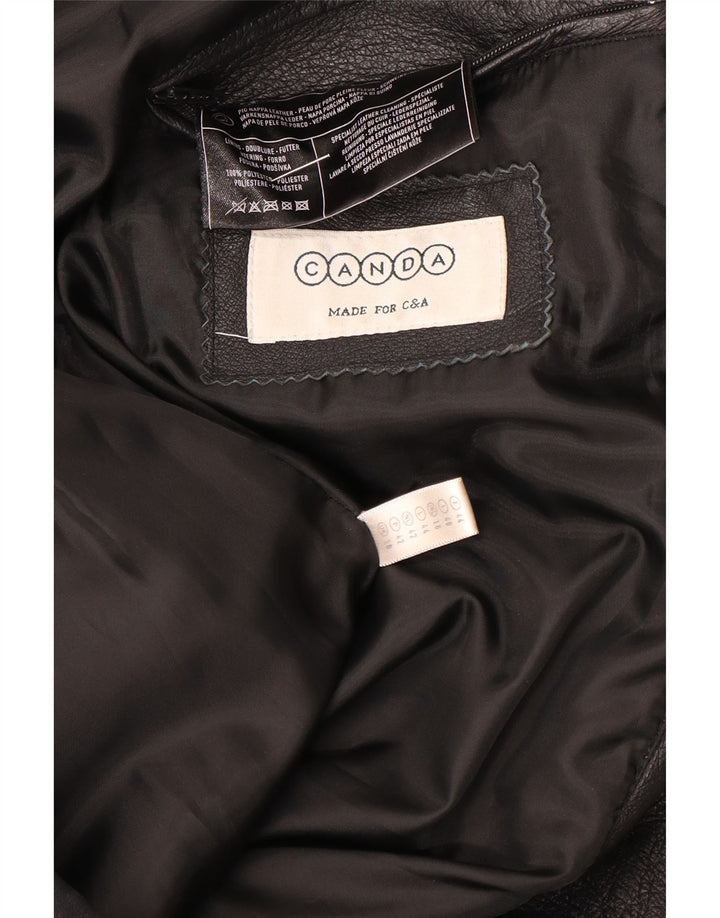 Canda Veste en cuir pour femme UK 16 Grand cuir noir