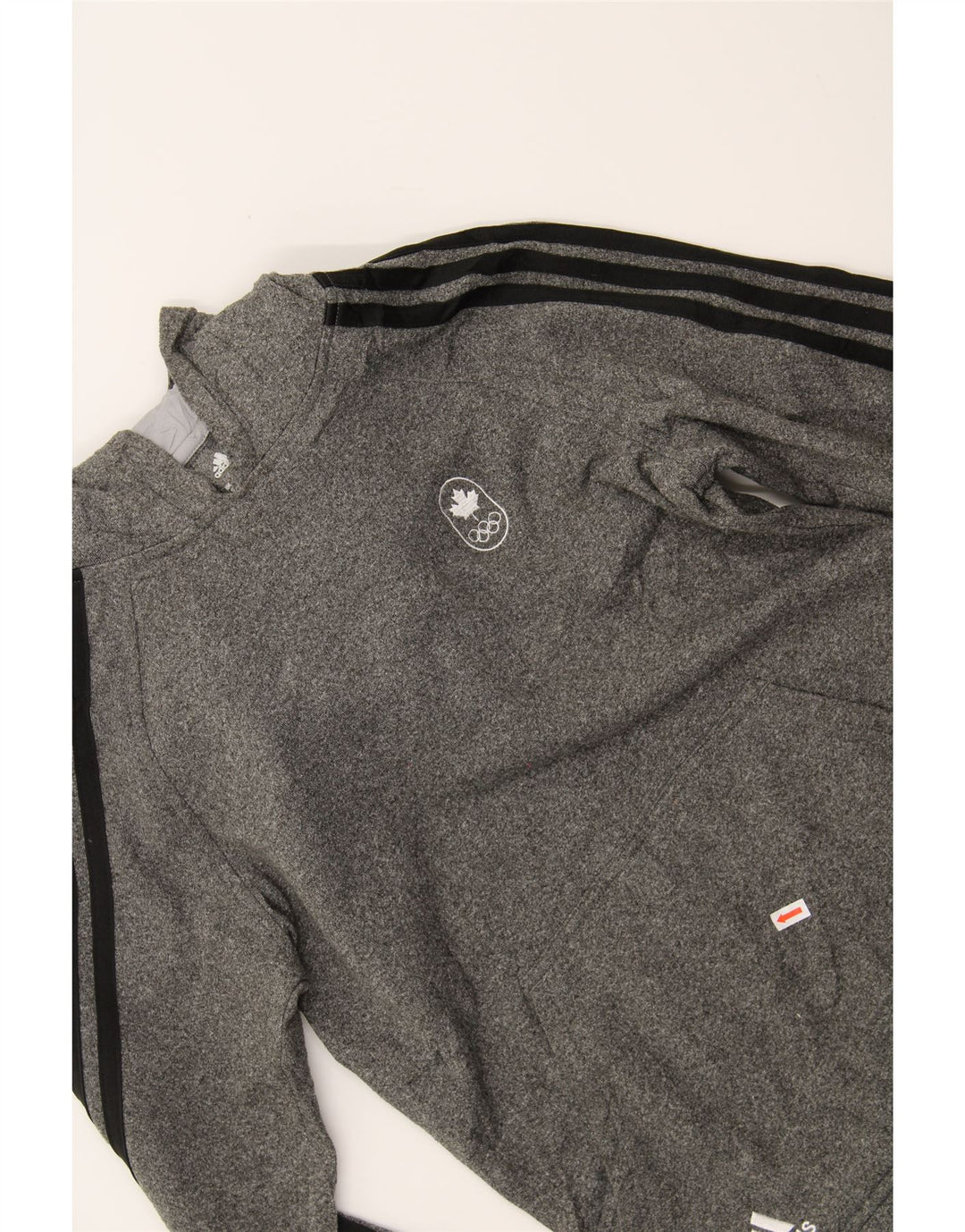 ADIDAS Womens Canada Graphic Hoodie Jumper UK 10 Small Grey Polyester Vintage Adidas and Second-Hand Adidas from Messina Hembry 