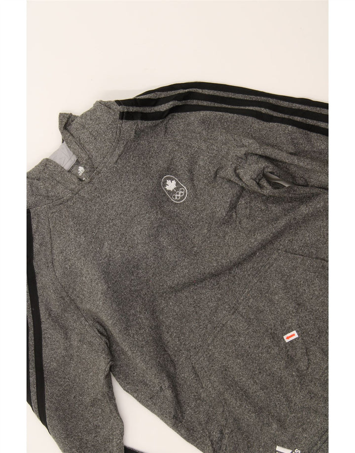 ADIDAS Womens Canada Graphic Hoodie Jumper UK 10 Small Grey Polyester Vintage Adidas and Second-Hand Adidas from Messina Hembry 