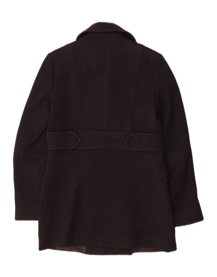 Massimo Dutti Manteau croisé pour femme EU 38 Petite laine noire