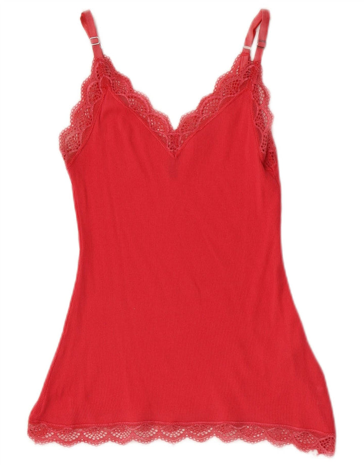 Benetton Femme Cami Top UK 8 Small Rose Coton