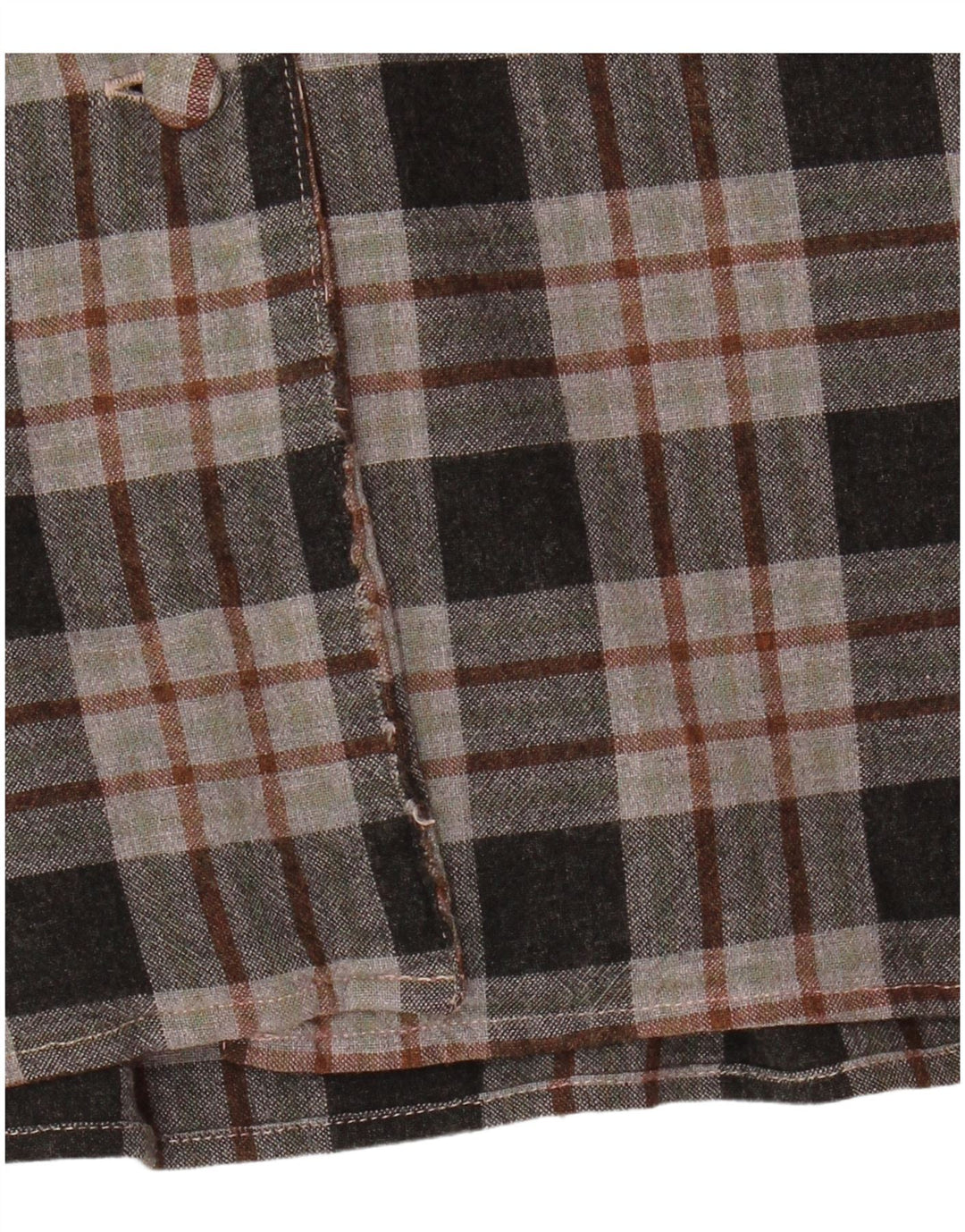Benetton Chemise en flanelle pour femme UK 42 Gris moyen à carreaux Viscose