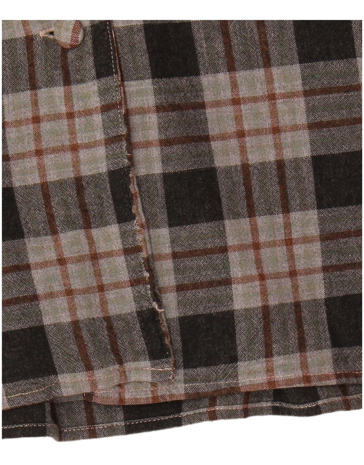 Benetton Chemise en flanelle pour femme UK 42 Gris moyen à carreaux Viscose