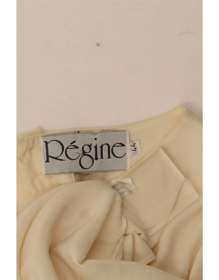 Regine Femme Chemisier IT 44 Moyen Blanc Cassé Soie