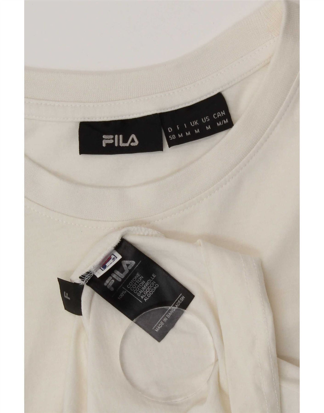 Fila T-Shirt Graphique Homme Blanc Moyen Coton