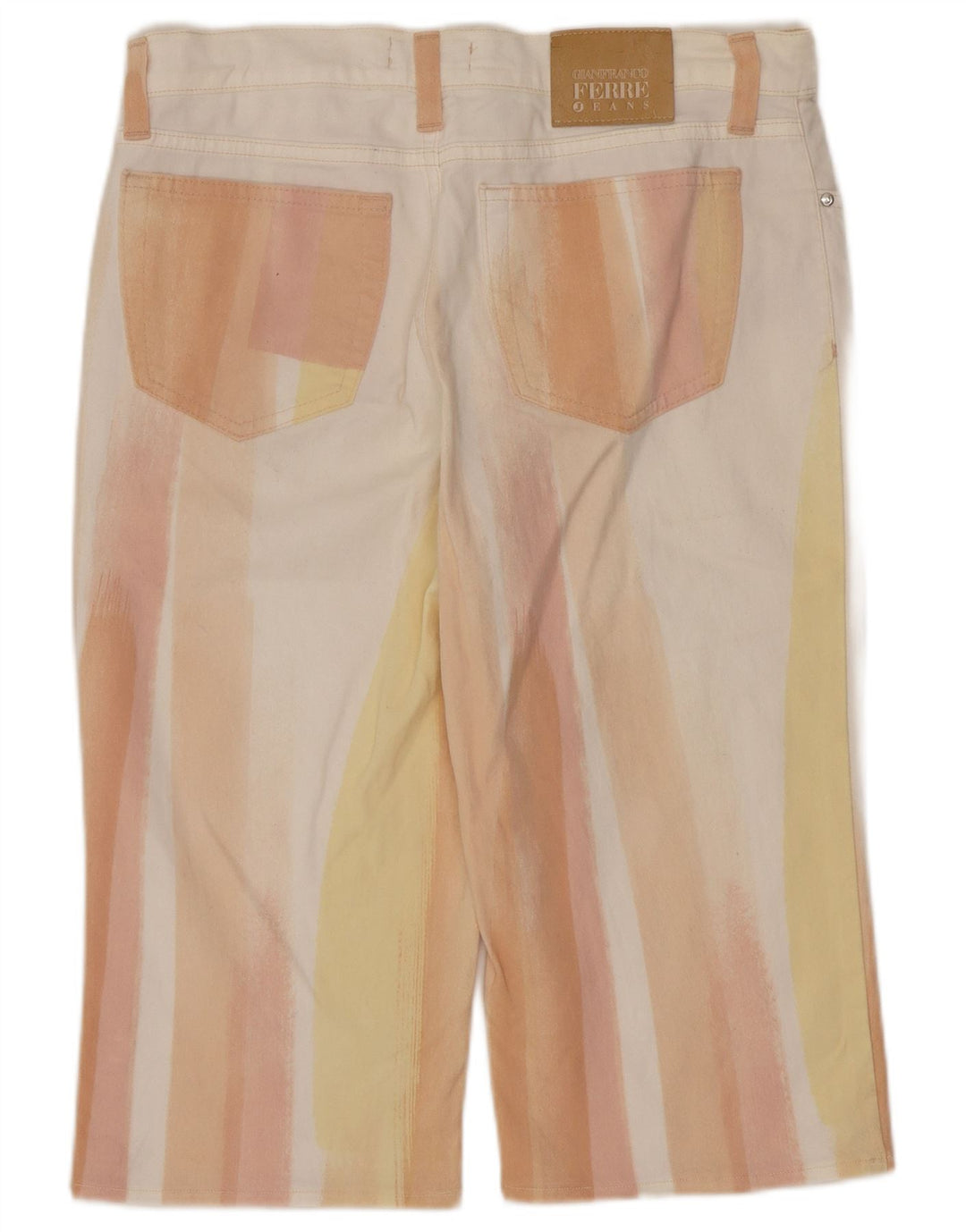 Gianfranco Ferre Bermuda Denim Femme W28 Blanc Moyen Colorblock
