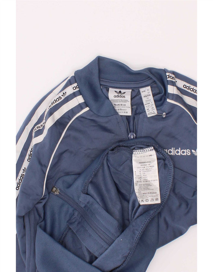 Adidas - Veste de survêtement graphique pour garçon - 5-6 ans - Bleu color block