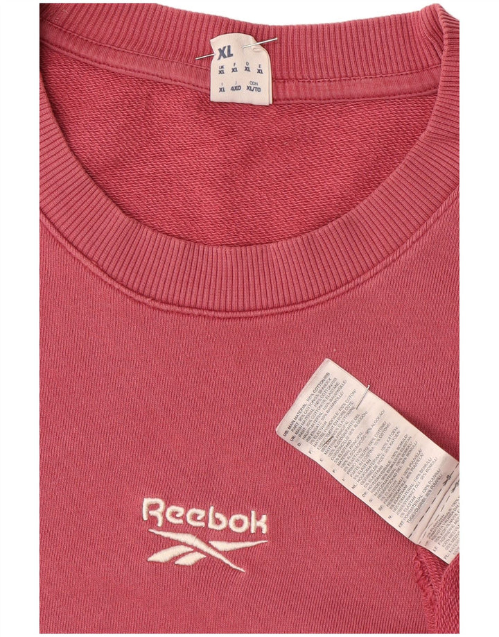 Reebok Sweat-Shirt Coupe Ample Homme XL Rose Coton