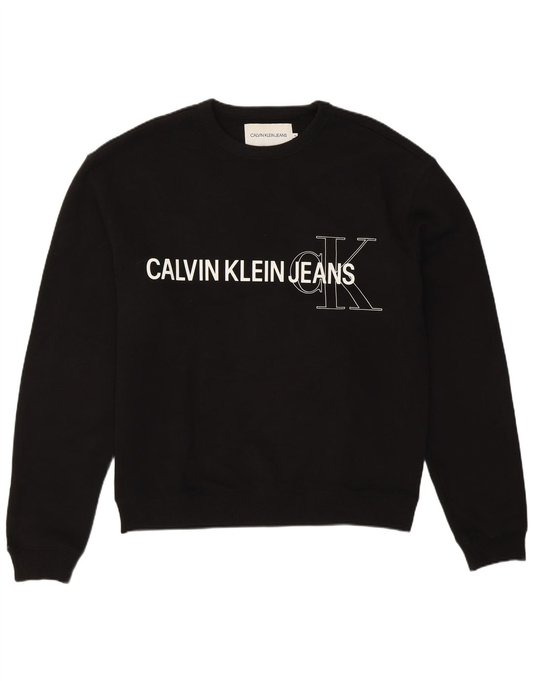 Calvin Klein Jeans Sweat-Shirt Graphique Homme Noir Moyen Coton
