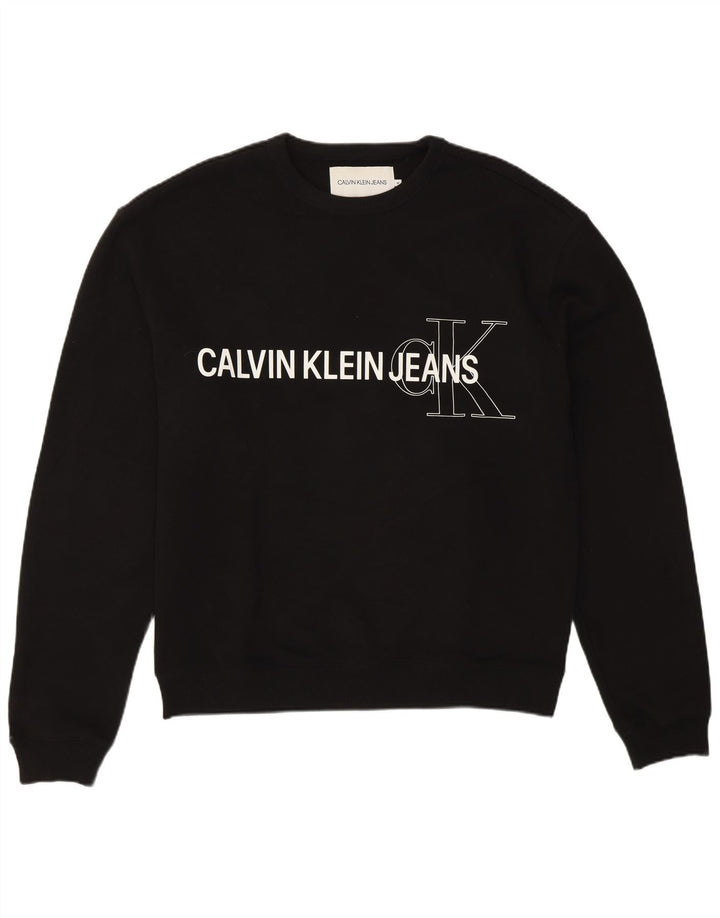 Calvin Klein Jeans Sweat-Shirt Graphique Homme Noir Moyen Coton