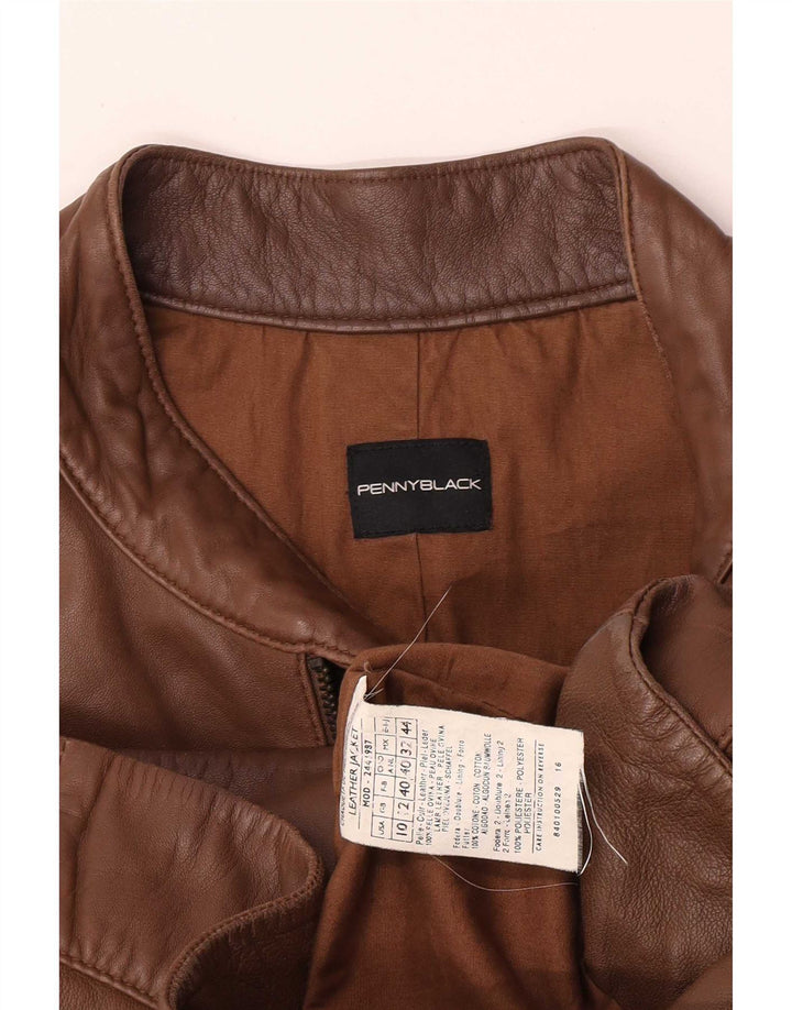 Penny Black Veste en cuir pour femme UK 12 Peau d'agneau marron moyen