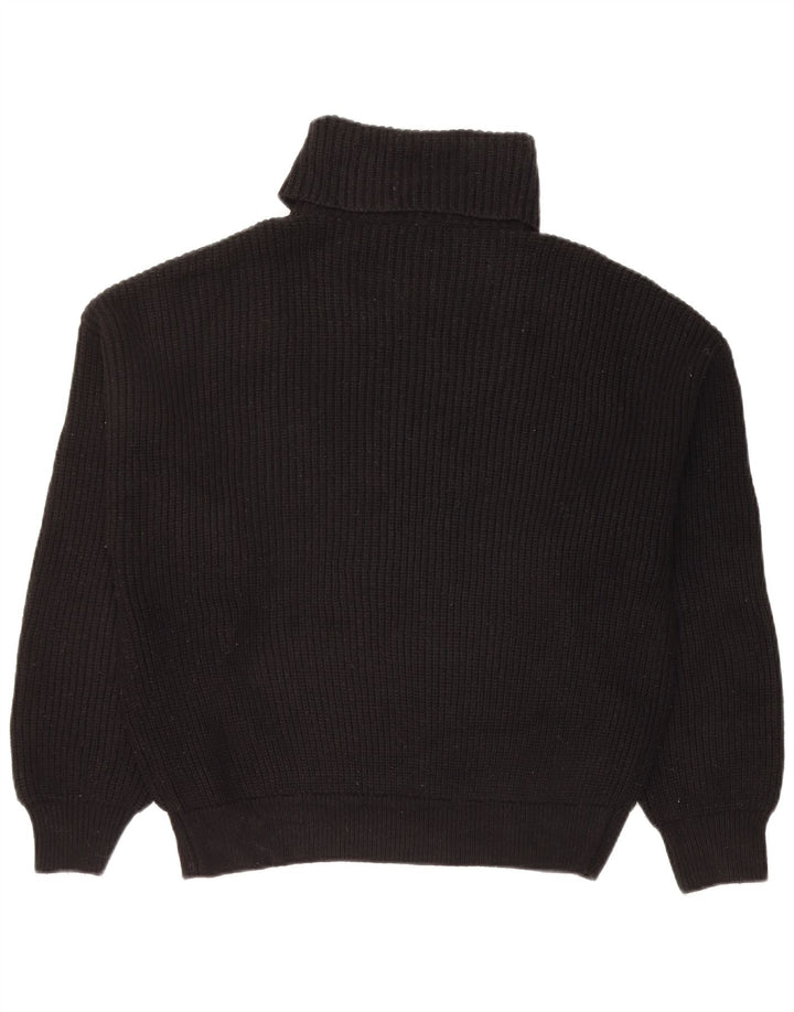 Zara Pull col roulé pour femme UK 14 Medium Noir Viscose